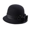 Fashion Fedora Cap Bowler Hat for Women 1920S Flapper Costume Wool Hat Cocktail Party Cap Winter Autumn Warm Headpiece