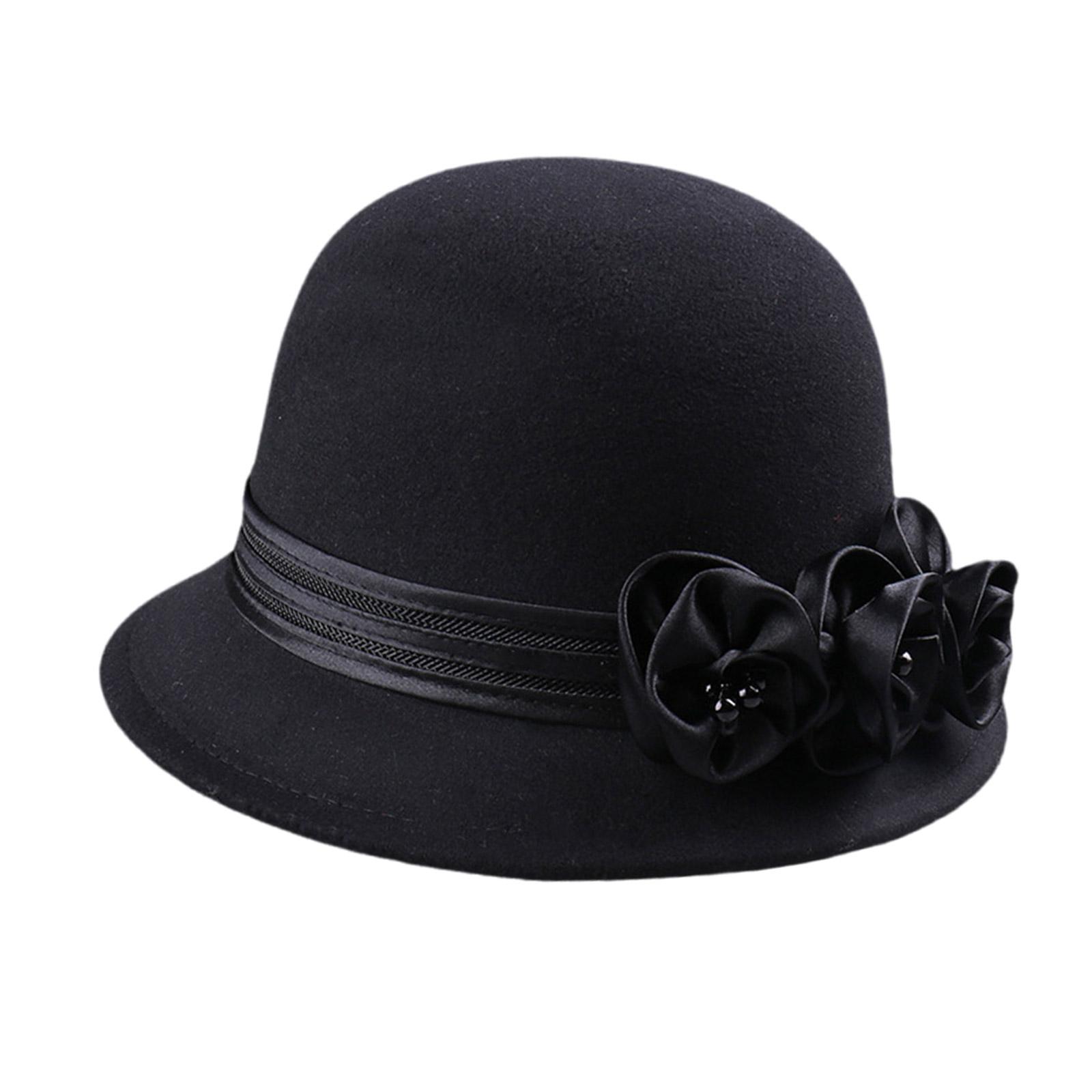 

Bowler Hat for Female Eye Catching Wool Domed Hat for 1920s Theme Party Masquerades Balls Props Headpiece Dating Hat 1