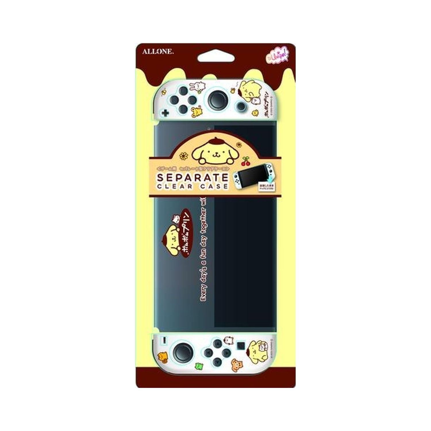 Отдельный прозрачный чехол Allone для игровых персонажей Sanrio Pompompurin x x 10 см Защищает от царапин и грязи Совместим с экраном Switch OLED