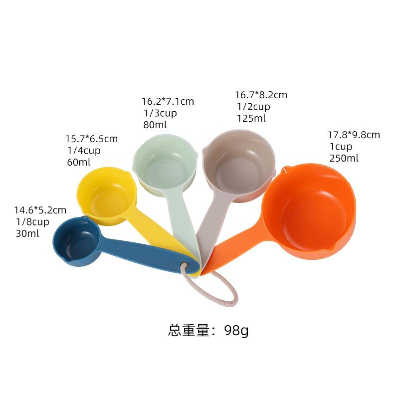Color Measuring Cup Measuring Spoon 5-piece Set with Graduated Measuring Spoon, Baking Powder Measuring Spoon, Baking Scale Measuring Cup Set