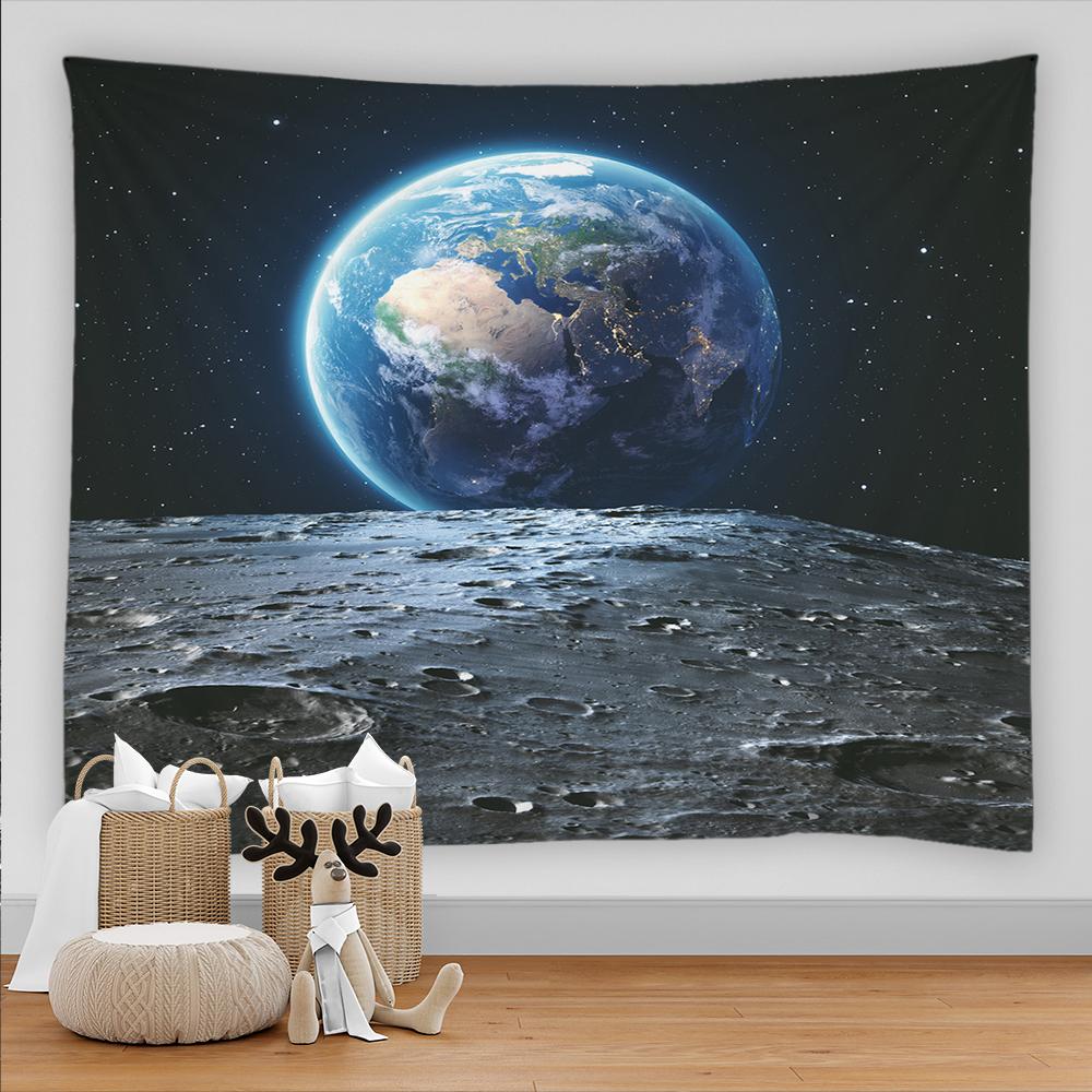 Moon Star Pattern Tapestry Home Decor Wall Sun Earth Star Sky Print Pattern Blanket