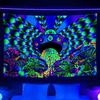 Tapestry Dark Night Alien Psychedelic Mushroom