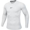 T-shirt de Manga Comprida Ajustada com Gola Redonda de Cor Sólida Tops Masculinos Branco FB7920-100