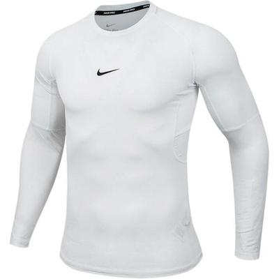 Einfarbiges Rundhals-Figurbetontes Langarm-T-Shirt Herren-Tops Weiß FB7920-100