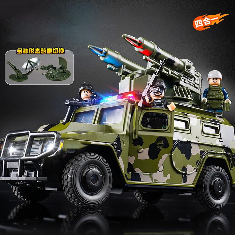 1:24 Large Alloy Armored Police Car Model Can Fire High-simulation Die-cast Military Explosion-proof Car Tank Children's Gift