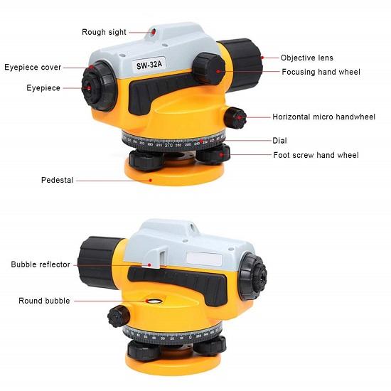Instrument de nivelare automată, compensator amortizat magnetic și blocare de transport, instrument de nivelare automată a nivelului optic de 32X