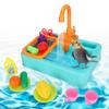 Pet Bird MultiFunctional Bathtub Automatic Parrot Bathroom Bird Shower Tub with Toy(Blue )