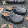 Men'S Mules Cowboy Slip On Casual Shoes Four Seasons Breathable Light Soft-Sole Anti-Slip Comfort Outdoor Walking Semi Slippers