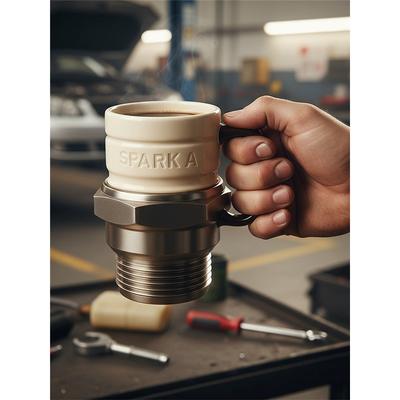 Zündkerzenbecher Industrieller Kaffeebecher Einzigartiges Auto-Geschenk Kaffeebecher mit Automobil-Thema Personalisierter Kaffeebecher für Mann Geburtstagsgeschenk