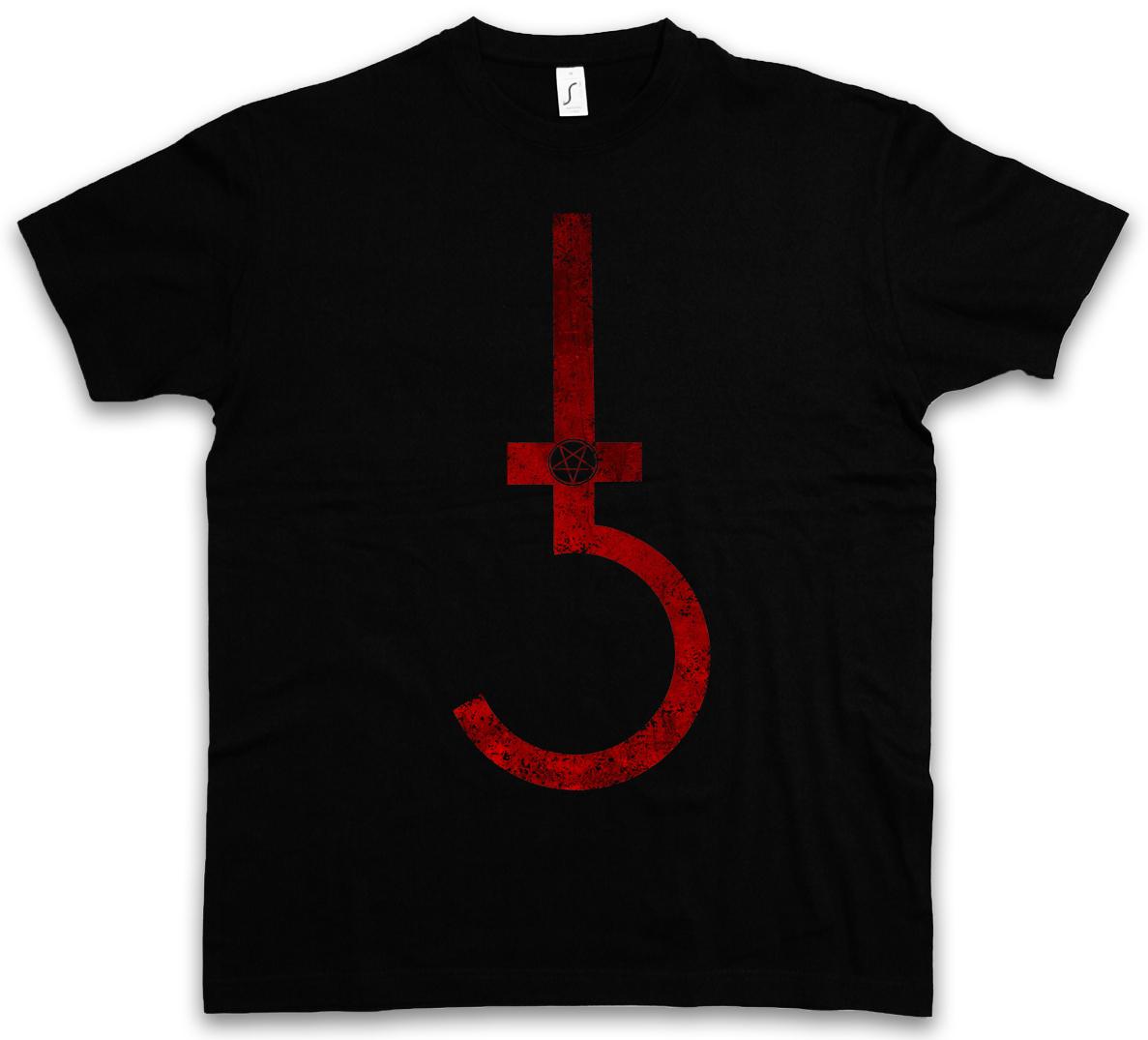 

SATANIC CROSS T-Shirt Mens Womens Tees Top Symbol Pentagram 666 Sign Double Kreuz Church of Satan L