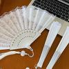 Folding Fan Lace Flower Decor Chinese Style Fan Hand Held Anitque Art Craft Japanese Summer Female Dance Home Party Decoration