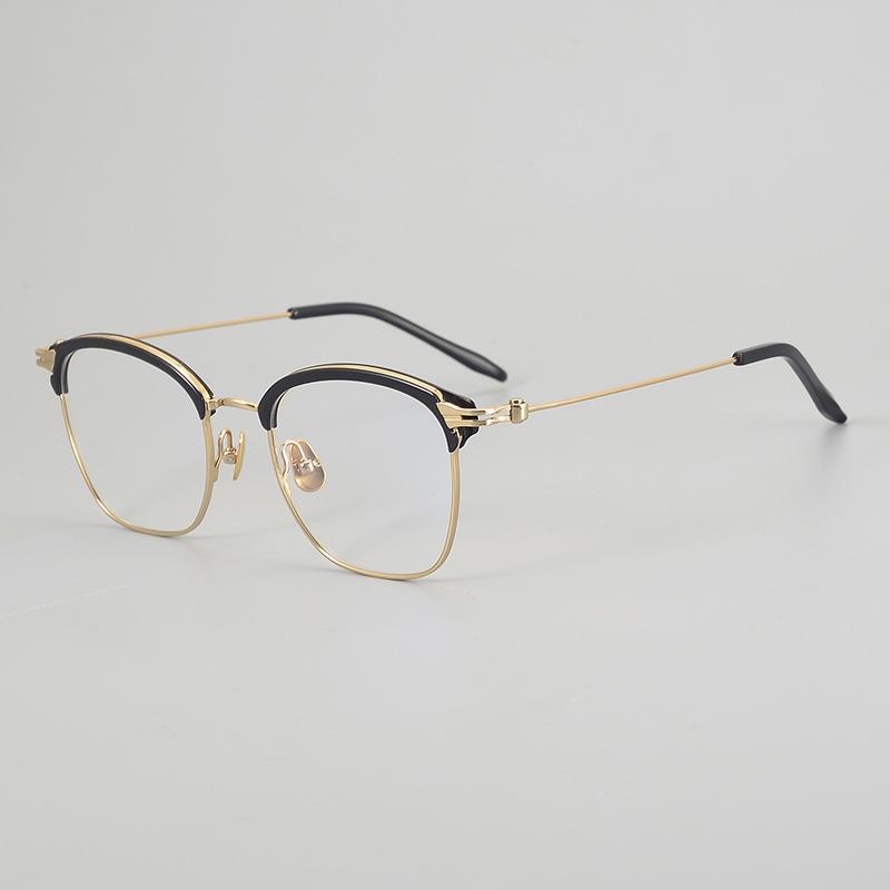 New Business Full-Rim Glasses Frame Men KV2410B Ultra-Light Pure Titanium Square Large Frame with Brow Bar Prescription Glasses