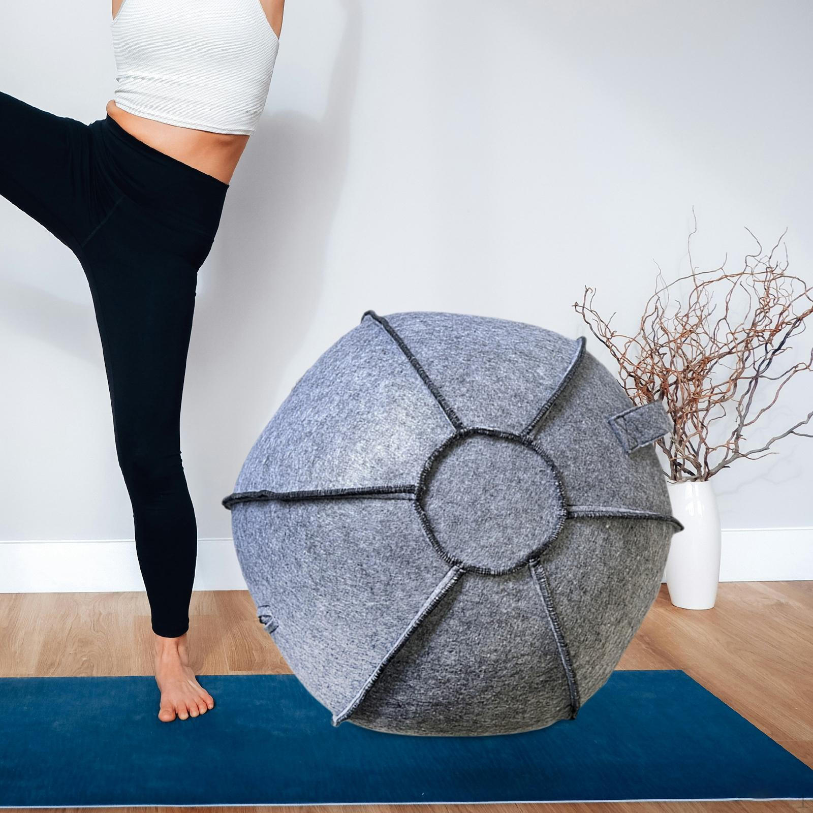 

Чехол для мяча для йоги, аксессуары для упражнений, складные защитные мячи для пилатеса, сидячие мячи Light Gray_Diameter 65cm