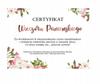 Certificate Diploma For Bachelorette Party Flowers Pink