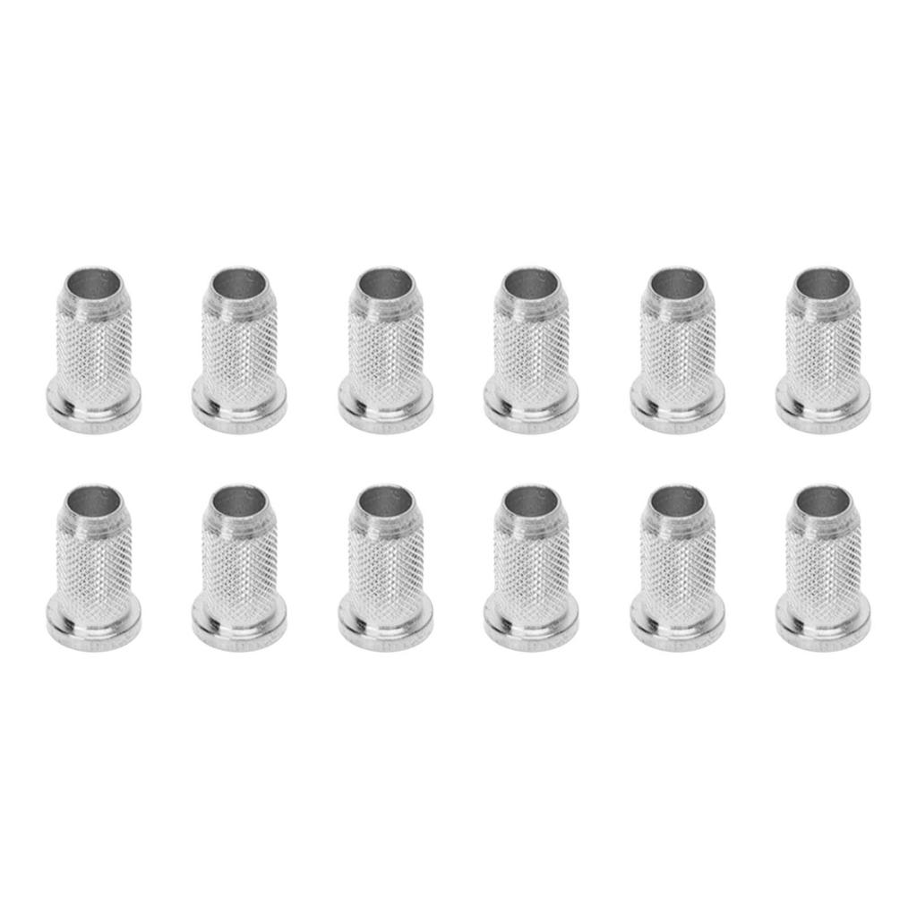 12PCS Guitar Bridge Body Through Ferrules Replacement Metal Electric Guitar String Bushings