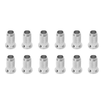 12PCS Guitar Bridge Body Through Ferrules Replacement Metal Electric Guitar String Bushings