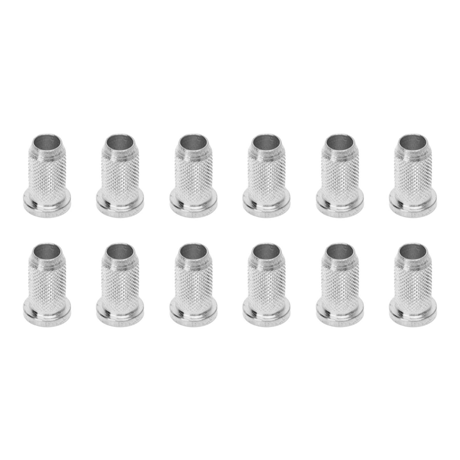 12PCS Guitar Bridge Body Through Ferrules Replacement Metal Electric Guitar String Bushings