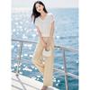 Women's Elegant V-Neck Knit Short Sleeve Top