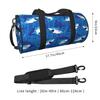 Cartoon Sharks Print Travel Duffel Bag Lightweight Sport Gym Yoga Bag Portable Waterproof Luggage Bags Gift for Women Men