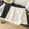 Women's High Waist A-Line Mini Skirt Polka Dot Lace Patchwork Pencil Blazer Skirt
