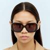 Chloé CH0236S‑002 Women Tortoise Shell Geometric Sunglasses Gold H‑Shaped Hinge Sun Glasses
