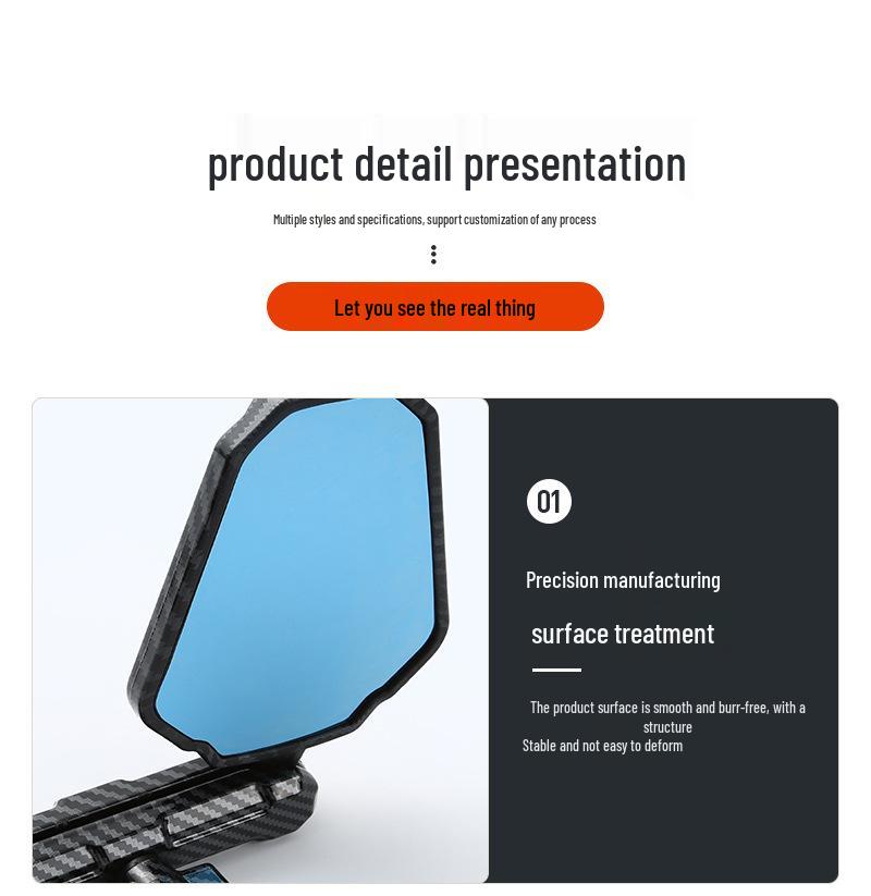 Foldable Off-Road Adventure Motorcycle Rearview Mirror, Adjustable Multi-Angle with Wide Field of View
