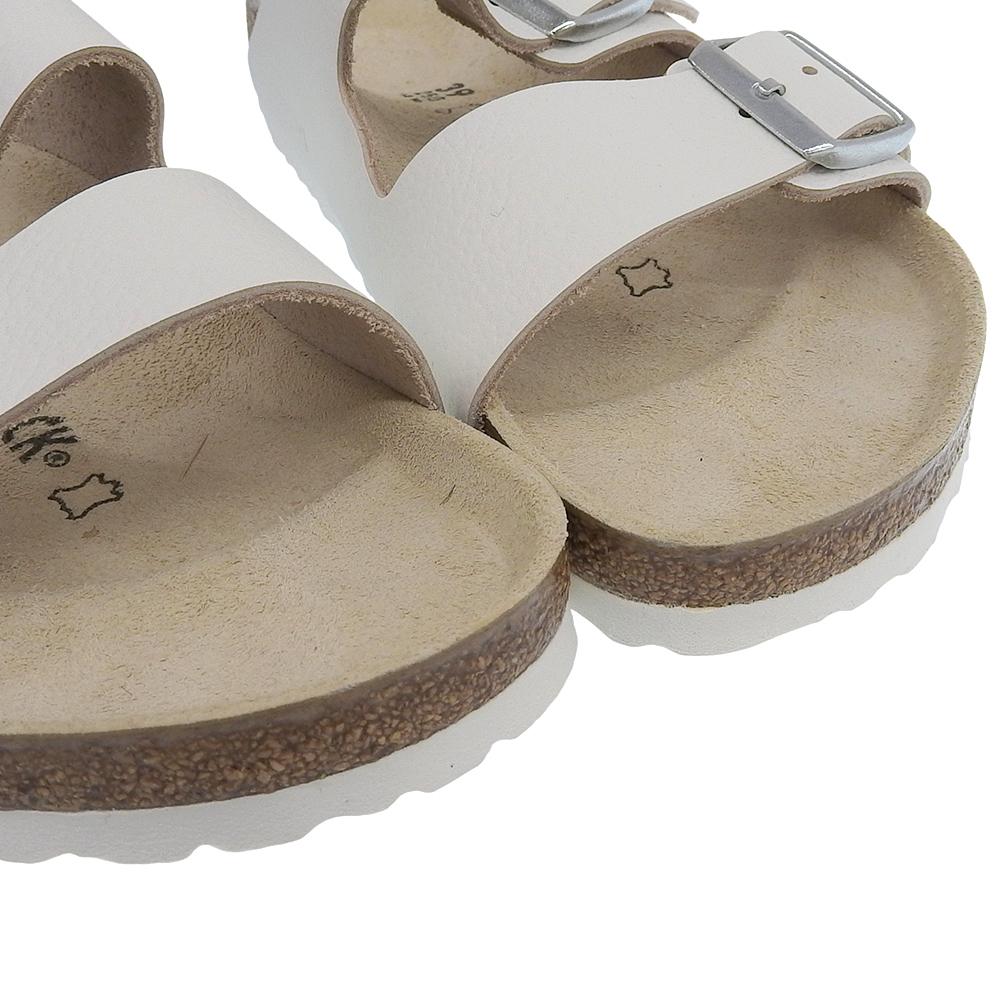 BIRKENSTOCK Arizona BS Leather Sandals with EVA, Regular Fit, Men's, White, Size 39 shoes 39 whiteUsed