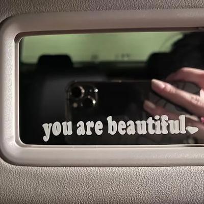 Autocolante Auto cu Text Ești Frumoasă Decor Interior Oglindă Retrovizoare Autocolante Fashion Creative Sport PVC Vinil Decalcomanii
