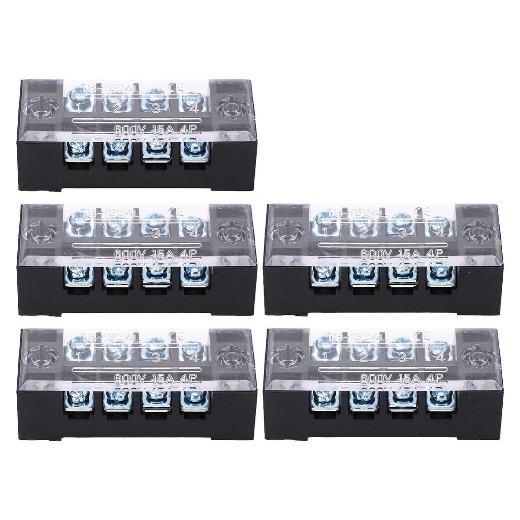 Svorkovnice Dvouřadá Vysoký proud Šroub M3 Drátová bariérová svorkovnice s krytem 15A 600V 5ks