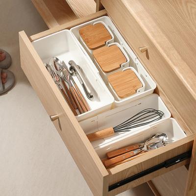 Expandable Storage Box Drawer Removable Dividers Drawer Divider for Adjustable 3-Compartment Organizer with Office Kitchen Bathroom