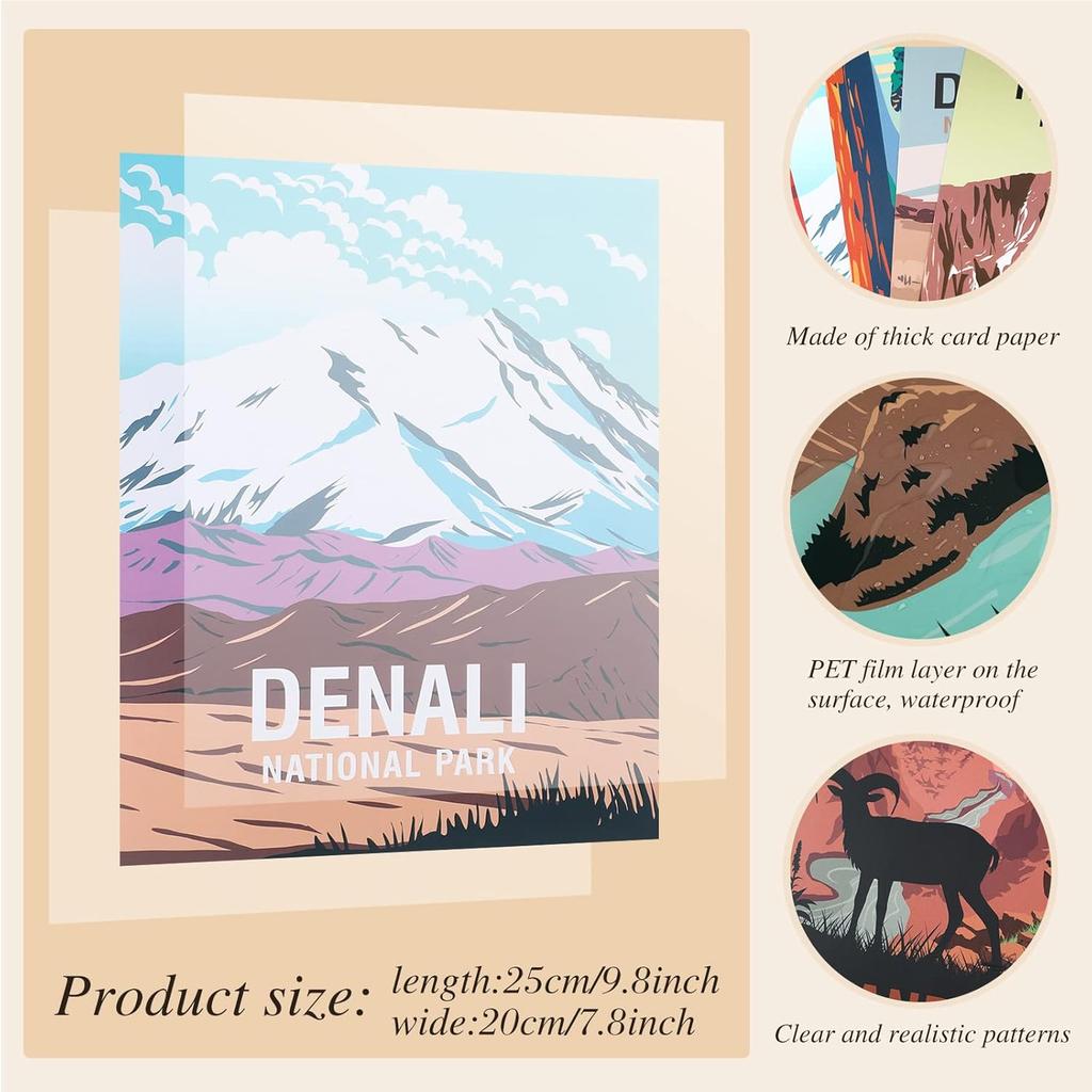 16 Pieces National Park Posters Vintage of 16 Travel Prints Wall Art Abstract Wall Art and Mountain Print Set Abstract Travel Unframed for Living