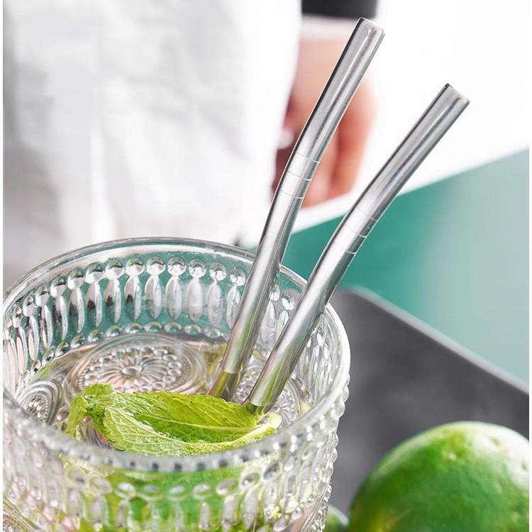 Straw spoon Stainless steel milk tea coffee stirring and filtering integrated dual-purpose environmentally friendly rough metal