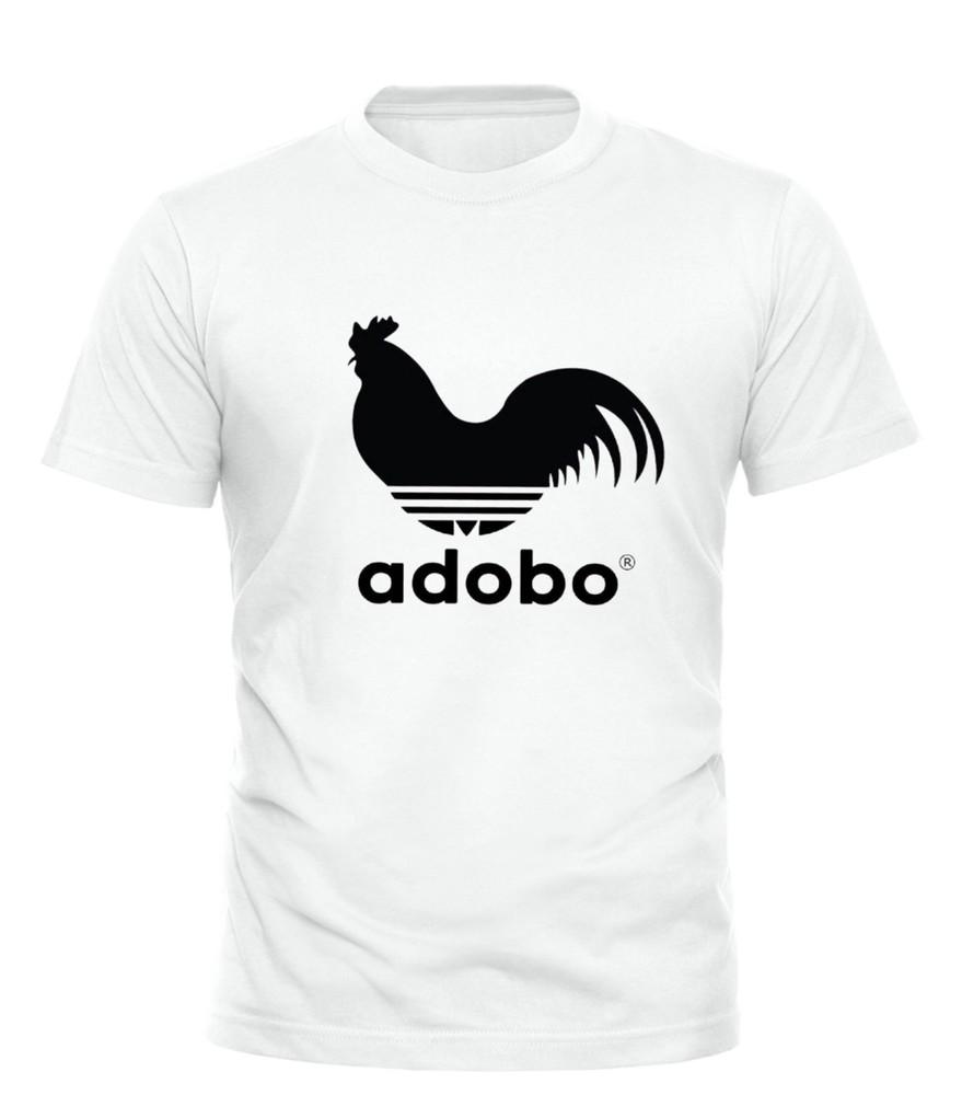 Adobo Rooster Parody TShirt – Funny Chicken Character Minimal Black Logo Tee Unisex T-Shirt Graphic Tee L