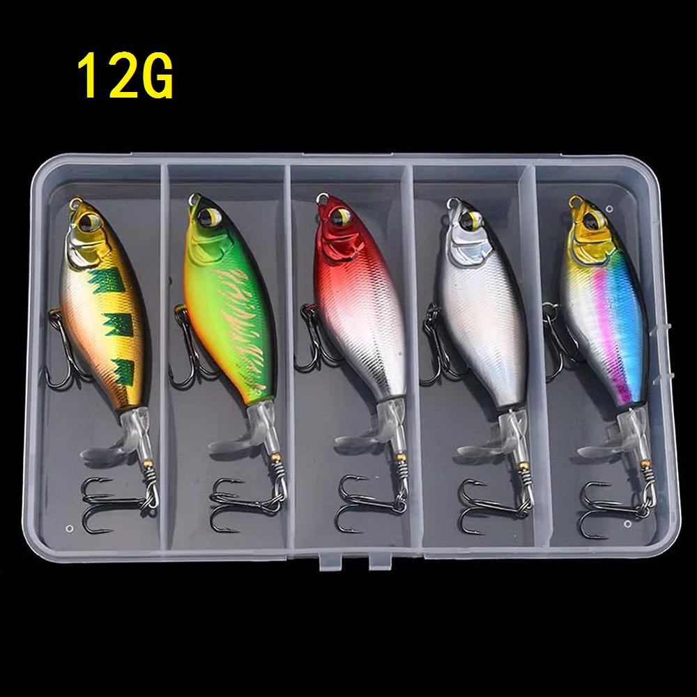 5 PC Lua Bait Fake Baits Floating Tractors Surface Ties Frying Pencil Propellers Freshwater Fishing Warble Bass Blackfish Lure