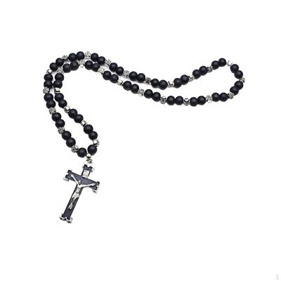 Divine Cross Pendant with Beaded Chain - Religious Jewelry for Him and Her