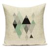 Decorative Throw Pillows Case Simply Green Geometric Polyester Sofa Cushion Cover For Living Room Home Decoration