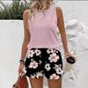 Summer Women's Suit Vest Shorts Two-piece Set Full Print Fashion Shangrao Pod Clothing Women's Clothing