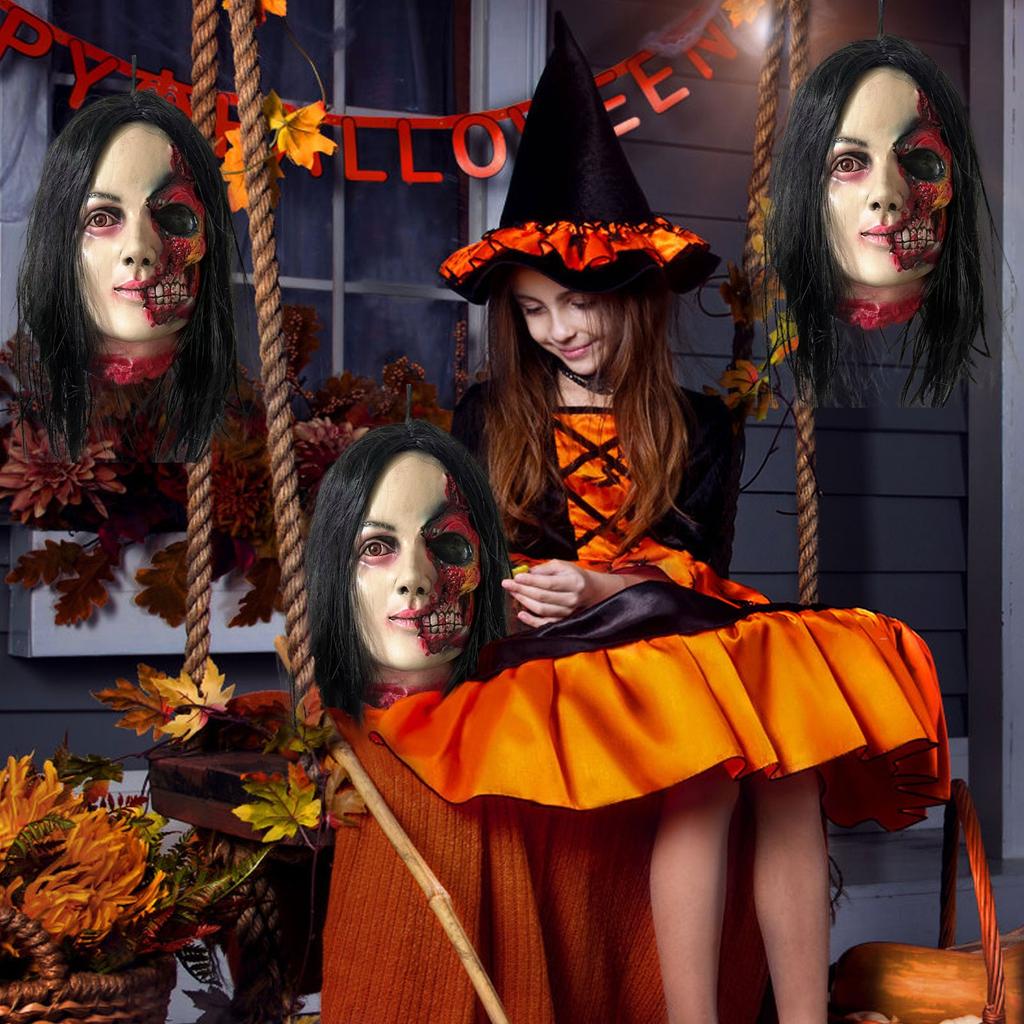 Terrifying Human Decapidated Head Ornaments, Haunted House And Room Scary Theme Decorative Props, Hanging Corpses, Skulls