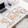 Cute Cartoon Cat Mouse Pad Large Computer Office Game Table Mat Rubber Anti-slip Stitched Edge Keyboard Mats 90x40 XXL Desk Pads