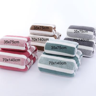 Σετ Πετσετών με Ριγέ Μοτίβο Απαλή Πετσέτα Προσώπου Πετσέτα Μπάνιου Πετσέτες Απορροφητικές Γρήγορης Ξήρανσης Για Μπάνιο