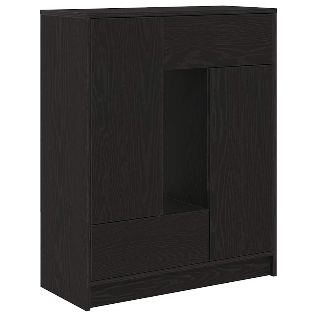 Sideboard mit Schubladen und Türen Schwarzeiche-Effekt 73 x 31 x 90 cm