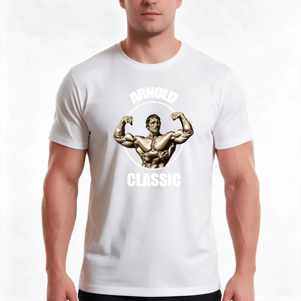 T-shirt Arnold Classic Bodybuilding Estiva Casual Cotone Oversize Streetwear Top Stampa Grafica Vintage 100% Cotone