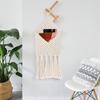 Handgewebte Aufbewahrungsnetz-Tasche Wandteppich Nordisch Wandbehang Boho Baumwollseil Weberei Aufbewahrung Wandteppich