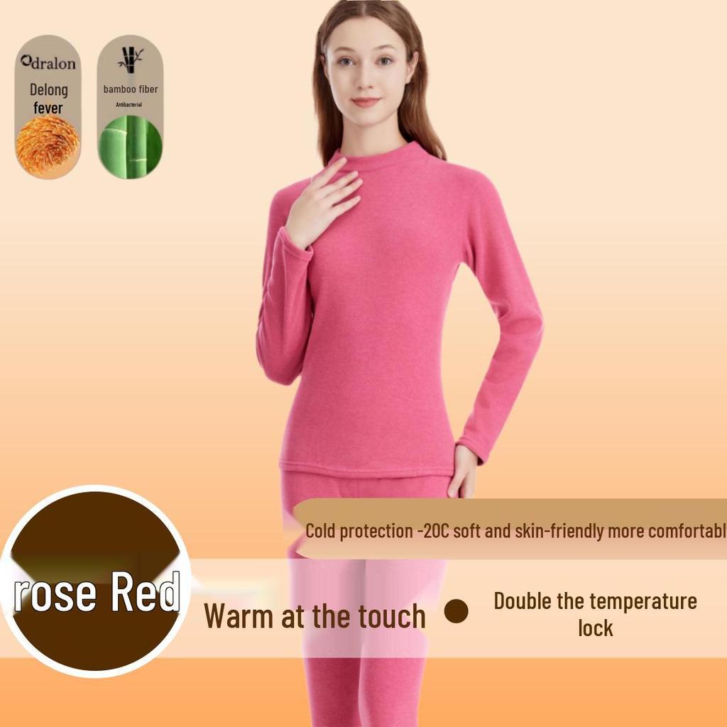 Unisex Lambswool Underwear Set with Fleece Lining & Thick Fabric for Autumn/Winter.