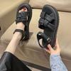 Platform sandals women's 2025 new versatile casual cool slippers women's summer soft-soled woven Roman sandals
