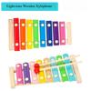 Kids 8-Note Xylophone Lacing Clock Rainbow Tower Four Sets Column Shape Board Worm Twist Baby Educational Toy MHWJ-003