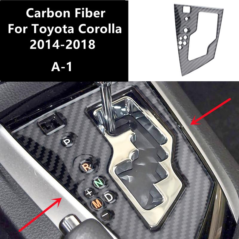 Carbon Fiber Car Interior Cup Holder Gearbox Panel Cover Trim Decal Stickers For Toyota Corolla 2014-18 Auto Inner