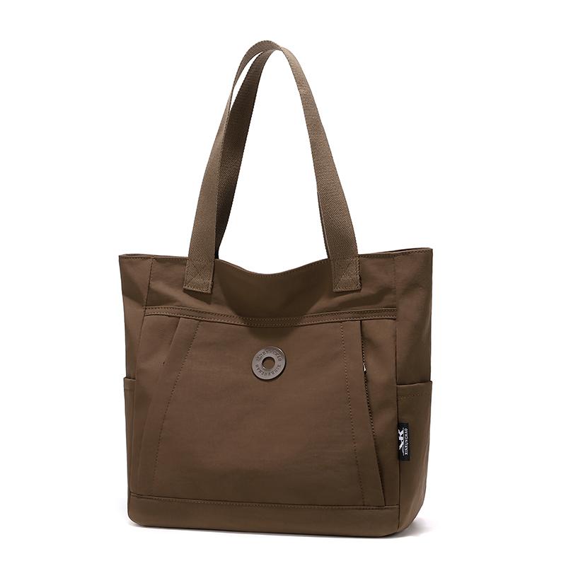 Waterproof Nylon Tote Bag for Women Large Capacity Shoulder Handbag with Multi Pockets