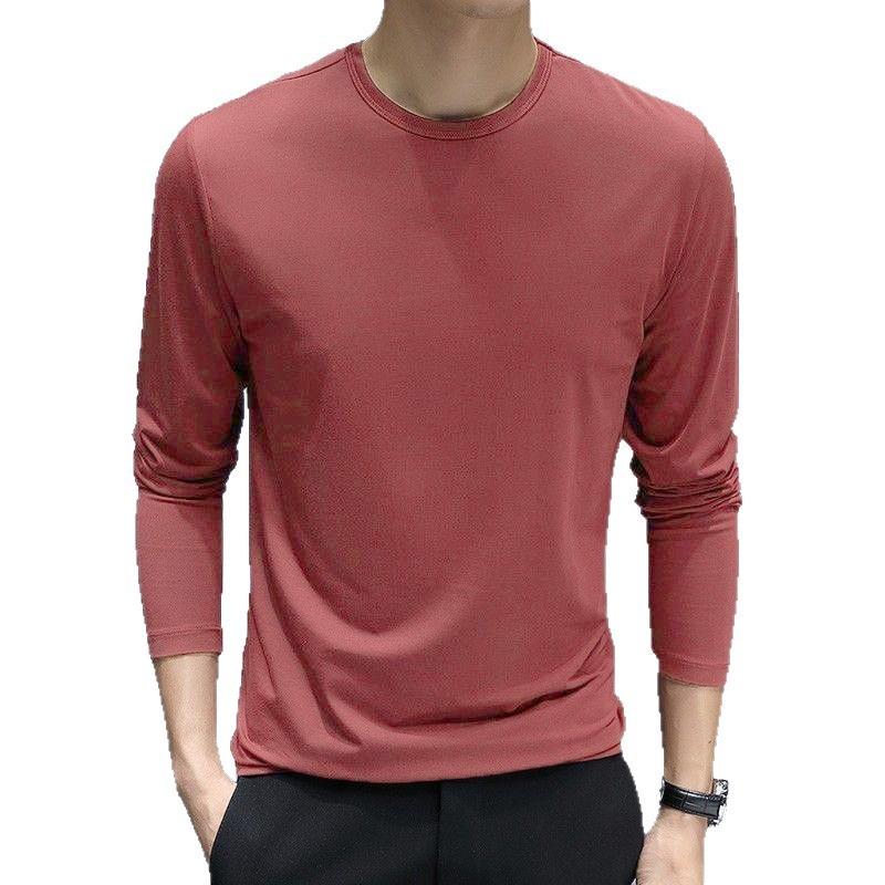 Men S Long Sleeve T Shirt Slim Fit Solid Color Casual Basic Top