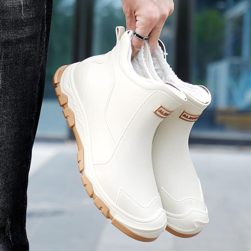 Environmental protection material men's and women's rain shoes outdoor short water shoes men's flat-bottomed warm rain boots fashion rubber shoes